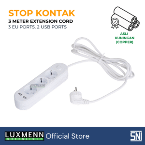 LUXMENN - Power Socket Extention - LUX-EKU201DL - White